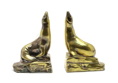 Lot 2 - A pair of French silver plated seal bookends