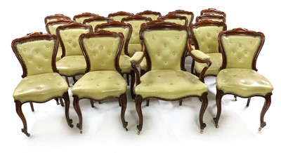 Lot 427 - A set of eighteen Victorian mahogany dining chairs