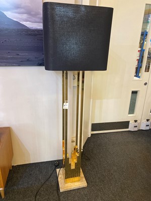 Lot 471 - A pair of Italian Modernist brass standard lamps