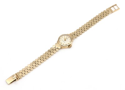 Lot 569 - A ladies' 9ct gold Rolex Precision mechanical bracelet watch, c.1950