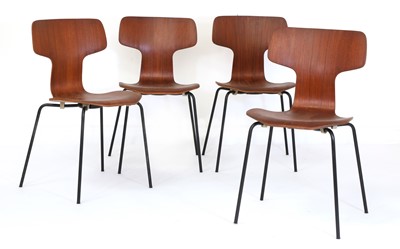 Lot 527 - Four Danish teak 'Model 3103' chairs