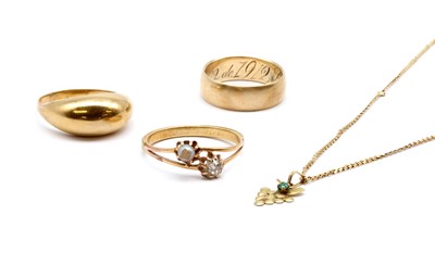 Lot 255 - A small collection of gold jewellery