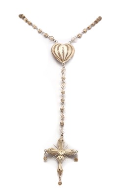 Lot 77 - A silver filigree rosary
