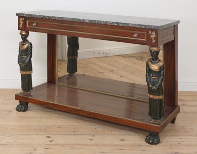 Lot 23 - A French Empire mahogany console table