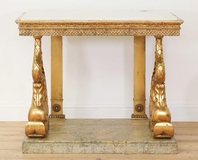 Lot 11 - A Swedish Gustavian giltwood console table