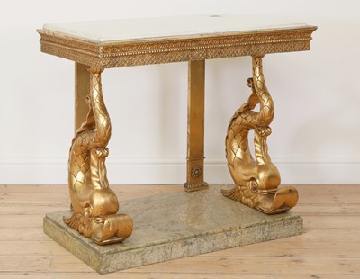 Lot 11 - A Swedish Gustavian giltwood console table
