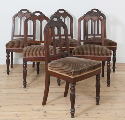 Lot 181 - A set of six French Restoration mahogany single chairs