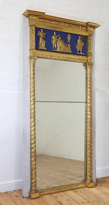 Lot 250 - A large neoclassical French Empire giltwood and gesso pier mirror