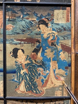Lot 110 - A pair of Japanese bamboo fire-screens