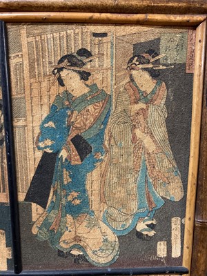 Lot 110 - A pair of Japanese bamboo fire-screens