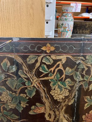 Lot 111 - A group of seven Chinese lacquered panels