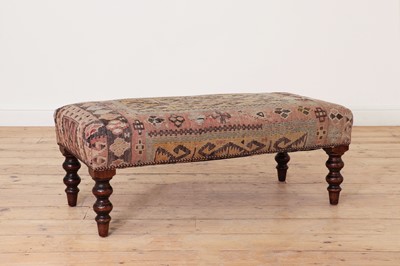 Lot 37 - A kilim upholstered stool