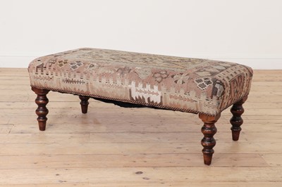 Lot 37 - A kilim upholstered stool