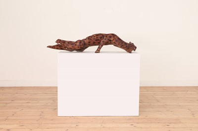 Lot 59 - An African root carving of a leopard