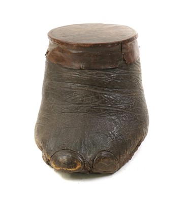 Lot 312 - A taxidermy elephant foot stool