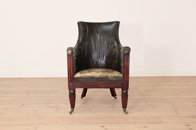 Lot 76 - A George IV mahogany library armchair