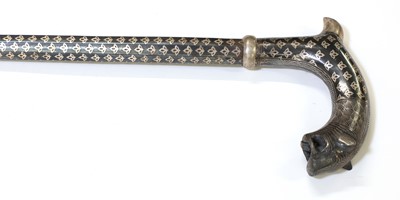 Lot 72 - A niello-work sword stick