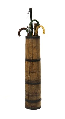 Lot 198 - A coopered iron-bound water carrier