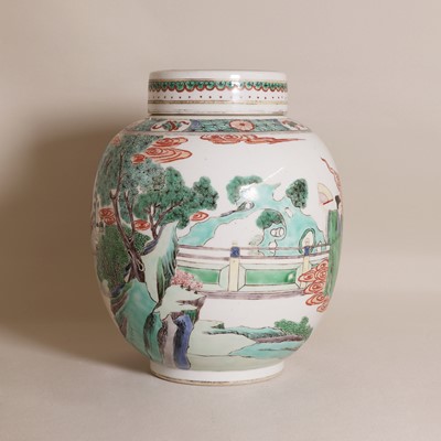 Lot 330 - A Chinese famille verte jar and cover