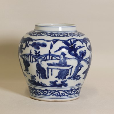 Lot 316 - A Chinese blue and white jar