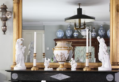 Lot 114 - A pair of Directoire Carrara marble and ormolu candlesticks