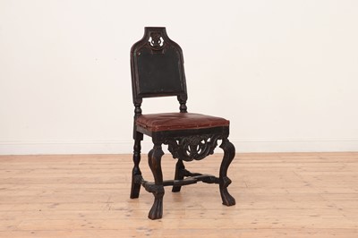 Lot 444 - A Dutch ebonised walnut side chair