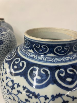 Lot 433 - Seven various Ming-style porcelain baluster vases