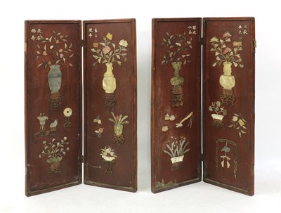 Lot 136 - A Chinese four-fold screen