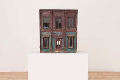 Lot 530 - A painted double front doll's house
