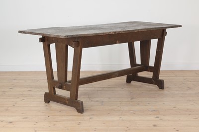 Lot 262 - A Continental oak plank top tavern table