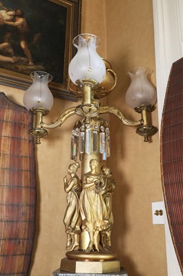 Lot 19 - A large William IV gilt-bronze colza lamp