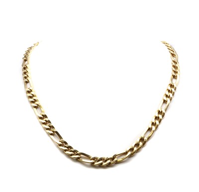 Lot 82 - An Italian gold hollow figaro link necklace, by Sadusa