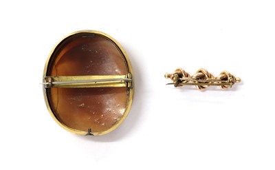 Lot 24 - A late Victorian gold pearl and turquoise brooch