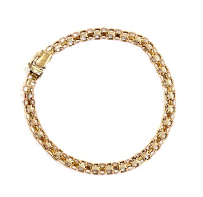 Lot 243 - An Italian 9ct gold bismark link bracelet, by UnoAErre