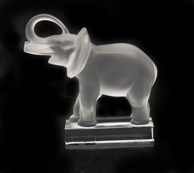 Lot 254 - A Lalique frosted glass elephant