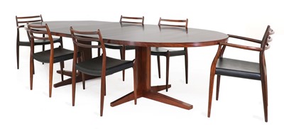 Lot 359 - A Danish rosewood dining suite, §