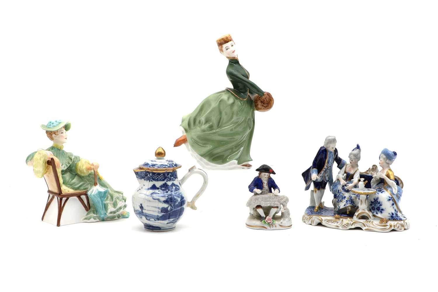 Lot 243 - A Sitzendorf porcelain figural group