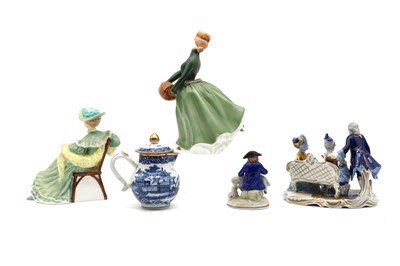 Lot 243 - A Sitzendorf porcelain figural group