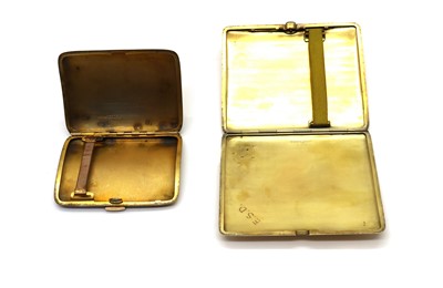 Lot 50 - A partially gold plated tri-tone French sterling silver cigarette case