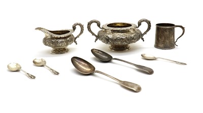 Lot 16 - A George IV sugar bowl and cream jug