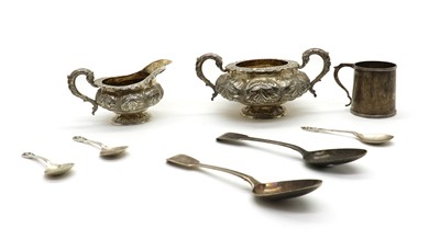 Lot 16 - A George IV sugar bowl and cream jug