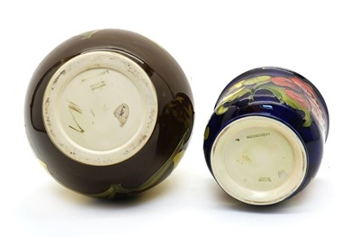 Lot 213 - A Moorcroft pottery ‘Hibiscus’ pattern jardinière