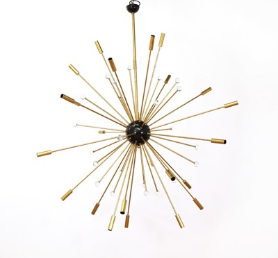 Lot 398 - An Italian brass and enamelled hanging 'Sputnik' ceiling light