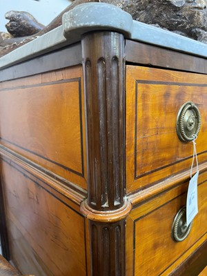 Lot 492 - A Louis XVI satinwood and mahogany commode