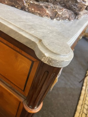 Lot 492 - A Louis XVI satinwood and mahogany commode