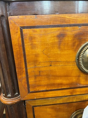 Lot 492 - A Louis XVI satinwood and mahogany commode