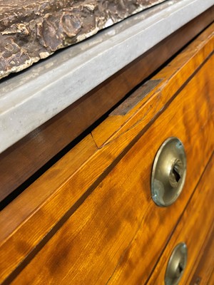 Lot 492 - A Louis XVI satinwood and mahogany commode