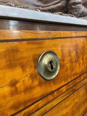 Lot 492 - A Louis XVI satinwood and mahogany commode