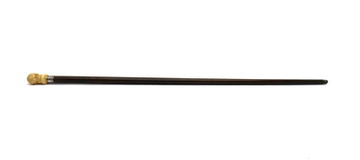 Lot 317 - An ivory mounted mahogany walking cane