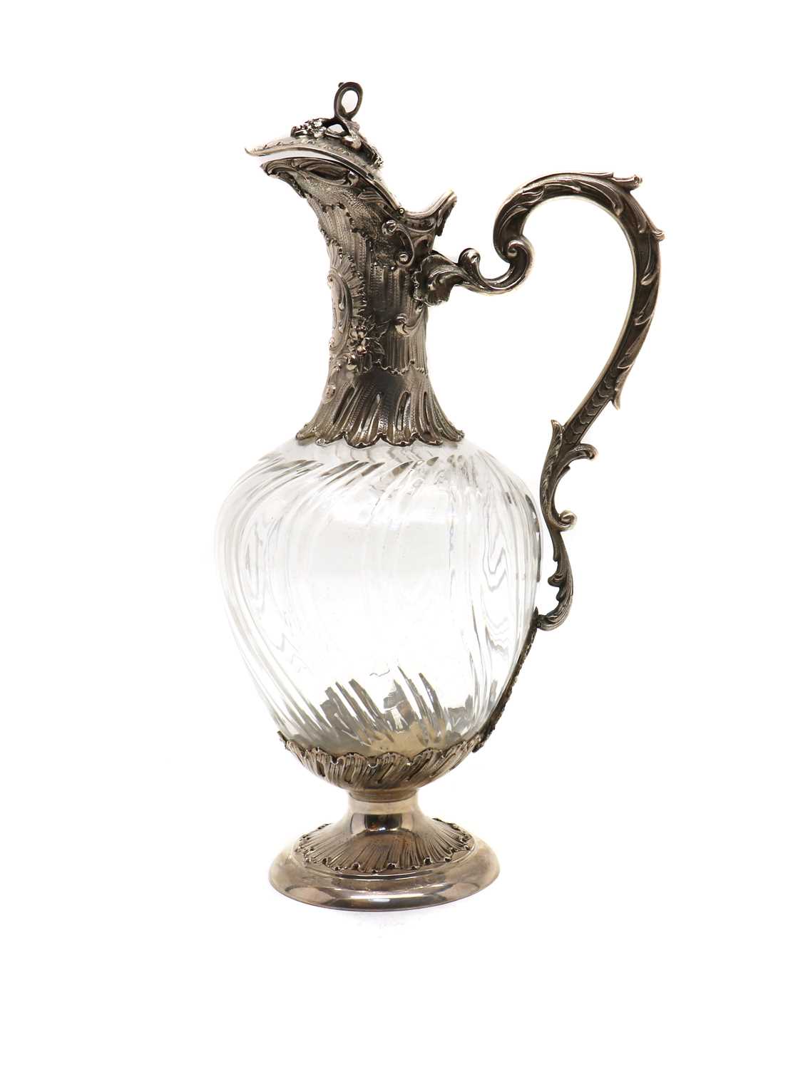 Lot 15 - A French silver mounted claret jug